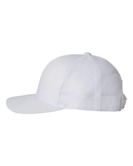 White Hat with Leather Patch