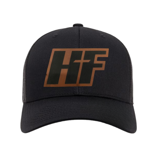 Black Hat with Leather Patch